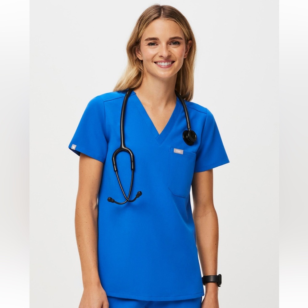 Royal Blue Figs Catarina One Pocket Scrub Top